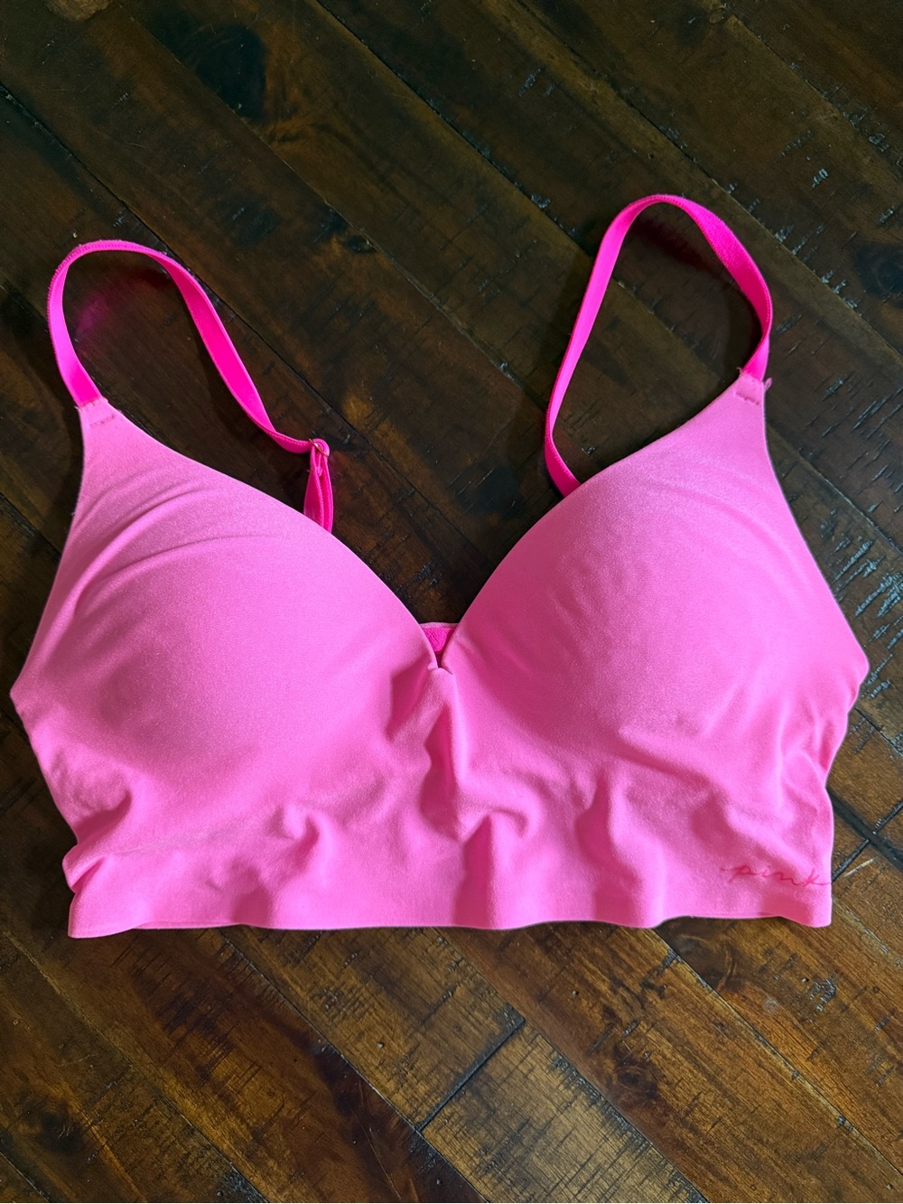 PINK Victoria’s Secret Wireless Push-Up Bra Hot Pink Small EUC